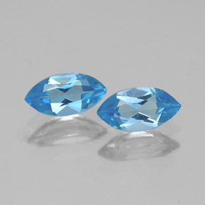 0.90 ct Blue Topaz Gemstone, Topaz Gem in Marquise Facet Shape for Sale.