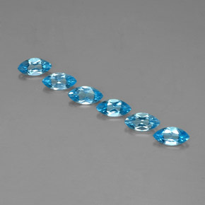 2.64 ct Blue Topaz Gemstone, Topaz Gem in Marquise Facet Shape for Sale.