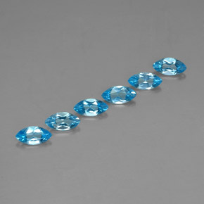 2.64 ct Blue Topaz Stone, Natural Topaz in Marquise Facet Shape for Sale