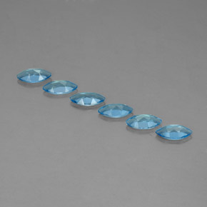 Topaz Gemstone in 7 x 3.5 mm (calibrated) Size for Sale, Topaz Stone in Swiss Blue Color