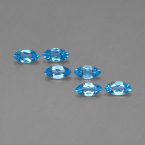 2.65 ct Blue Topaz Gemstone, Topaz Gem in Marquise Facet Shape for Sale.