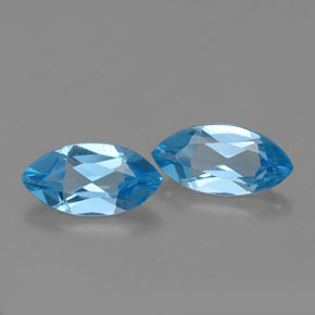 0.92 ct Blue Topaz Stone, Natural Topaz in Marquise Facet Shape for Sale