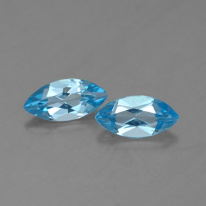 0.86 ct Blue Topaz Gemstone, Topaz Gem in Marquise Facet Shape for Sale.