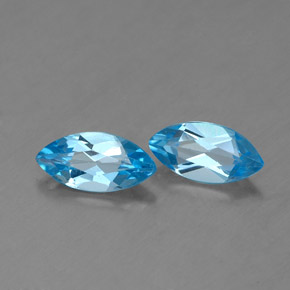 0.86 ct Blue Topaz Stone, Natural Topaz in Marquise Facet Shape for Sale