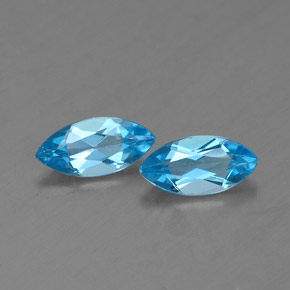 0.83 ct Blue Topaz Gemstone, Topaz Gem in Marquise Facet Shape for Sale.