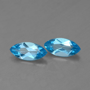 0.83 ct Blue Topaz Stone, Natural Topaz in Marquise Facet Shape for Sale