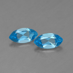 0.85 ct Blue Topaz Gemstone, Topaz Gem in Marquise Facet Shape for Sale.