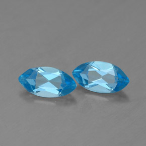 0.85 ct Blue Topaz Stone, Natural Topaz in Marquise Facet Shape for Sale