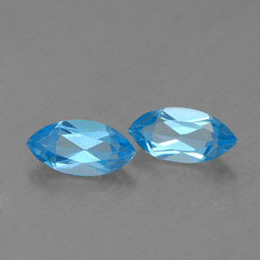 0.93 ct Blue Topaz Stone, Natural Topaz in Marquise Facet Shape for Sale