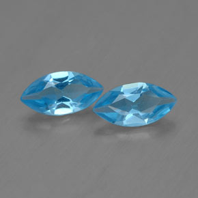 0.94 ct Swiss Blue Topaz Gemstone, Topaz Gem in Marquise Facet Shape for Sale.
