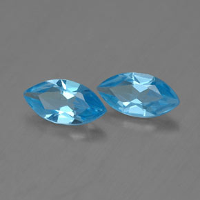 0.94 ct Swiss Blue Topaz Stone, Natural Topaz in Marquise Facet Shape for Sale