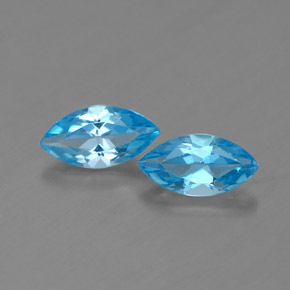 0.92 ct Blue Topaz Gemstone, Topaz Gem in Marquise Facet Shape for Sale.