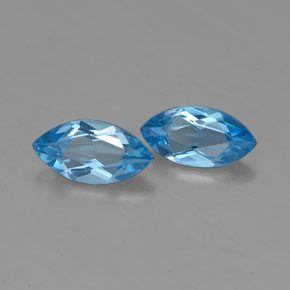 0.86 ct Blue Topaz Stone, Natural Topaz in Marquise Facet Shape for Sale