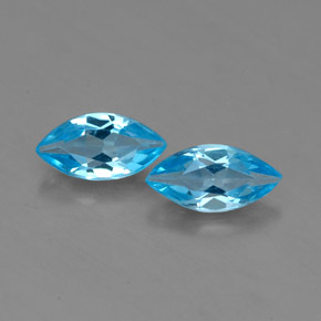 0.86 ct Blue Topaz Gemstone, Topaz Gem in Marquise Facet Shape for Sale.