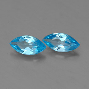 0.86 ct Blue Topaz Stone, Natural Topaz in Marquise Facet Shape for Sale