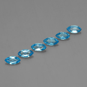 2.43 ctw Blue Topaz Stones, Natural Topaz in Marquise Facet Shape for Sale