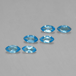 2.46 ctw Blue Topaz Stones, Natural Topaz in Marquise Facet Shape for Sale