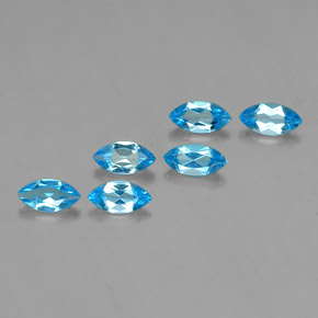 2.81 ctw Blue Topaz Stones, Natural Topaz in Marquise Facet Shape for Sale