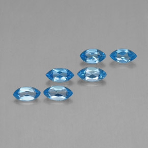 2.55 ctw Blue Topaz Stones, Natural Topaz in Marquise Facet Shape for Sale