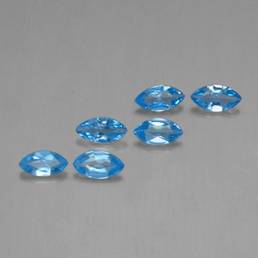 2.63 ctw Blue Topaz Stones, Natural Topaz in Marquise Facet Shape for Sale