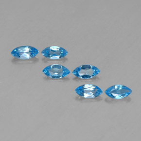 2.76 ctw Blue Topaz Gemstones, Topaz Gems in Marquise Facet Shape for Sale.