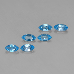 2.76 ctw Blue Topaz Stones, Natural Topaz in Marquise Facet Shape for Sale
