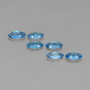 Topaz Gemstones in 6 x 3.6 mm Size for Sale, Topaz Stones in Swiss Blue Color