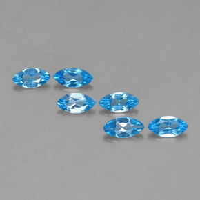2.55 ct Blue Topaz Gemstone, Topaz Gem in Marquise Facet Shape for Sale.