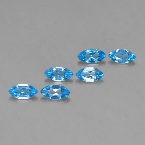 2.55 ct Blue Topaz Stone, Natural Topaz in Marquise Facet Shape for Sale