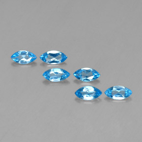 2.38 ct Blue Topaz Gemstone, Topaz Gem in Marquise Facet Shape for Sale.