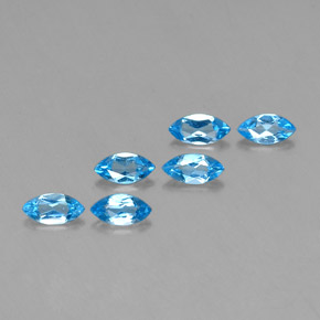 2.38 ct Blue Topaz Stone, Natural Topaz in Marquise Facet Shape for Sale