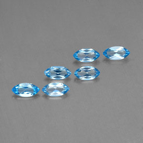 2.40 ctw Blue Topaz Stones, Natural Topaz in Marquise Facet Shape for Sale