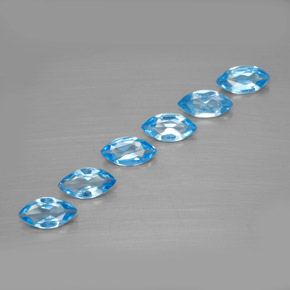 2.32 ctw Blue Topaz Stones, Natural Topaz in Marquise Facet Shape for Sale