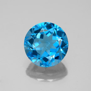 3.72 ct Blue Topaz Gemstone, Topaz Gem in Round Facet Shape for Sale.