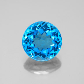 3.20 ct Blue Topaz Gemstone, Topaz Gem in Round Facet Shape for Sale.