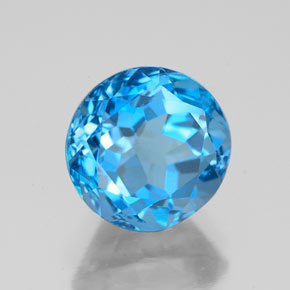 3.63 ct Blue Topaz Stone, Natural Topaz in Round Facet Shape for Sale