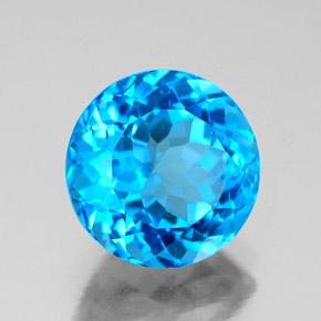 3.77 ct Blue Topaz Stone, Natural Topaz in Round Facet Shape for Sale