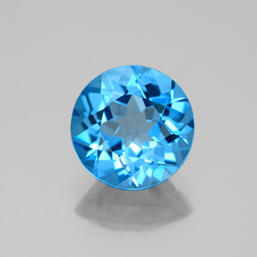 2.93 ct Blue Topaz Gemstone, Topaz Gem in Round Facet Shape for Sale.