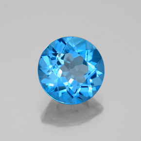 2.93 ct Blue Topaz Stone, Natural Topaz in Round Facet Shape for Sale