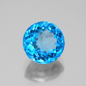 3.80 ct Blue Topaz Stone, Natural Topaz in Round Facet Shape for Sale