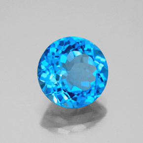 3.58 ct Blue Topaz Stone, Natural Topaz in Round Facet Shape for Sale