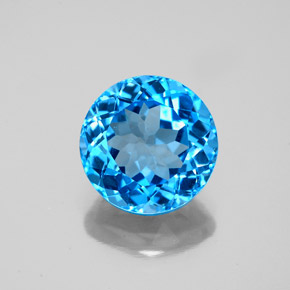 3.27 ct Blue Topaz Gemstone, Topaz Gem in Round Facet Shape for Sale.