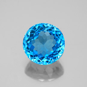 3.78 ct Blue Topaz Gemstone, Topaz Gem in Round Facet Shape for Sale.
