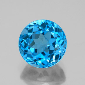 4.08 ct Blue Topaz Gemstone, Topaz Gem in Round Facet Shape for Sale.