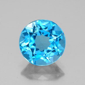2.90 ct Blue Topaz Gemstone, Topaz Gem in Round Facet Shape for Sale.