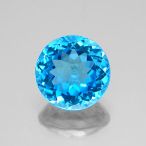 3.51 ct Blue Topaz Gemstone, Topaz Gem in Round Facet Shape for Sale.