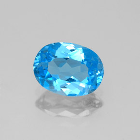 1.40 ct Blue Topaz Gemstone, Topaz Gem in Oval Facet Shape for Sale.