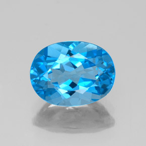 2.19 ct Blue Topaz Gemstone, Topaz Gem in Oval Facet Shape for Sale.