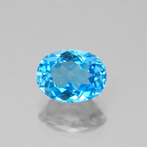 1.82 ct Blue Topaz Gemstone, Topaz Gem in Oval Facet Shape for Sale.