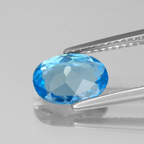 Topaz Gemstone in 9 x 7 mm (calibrated) Size for Sale, Topaz Stone in Swiss Blue Color